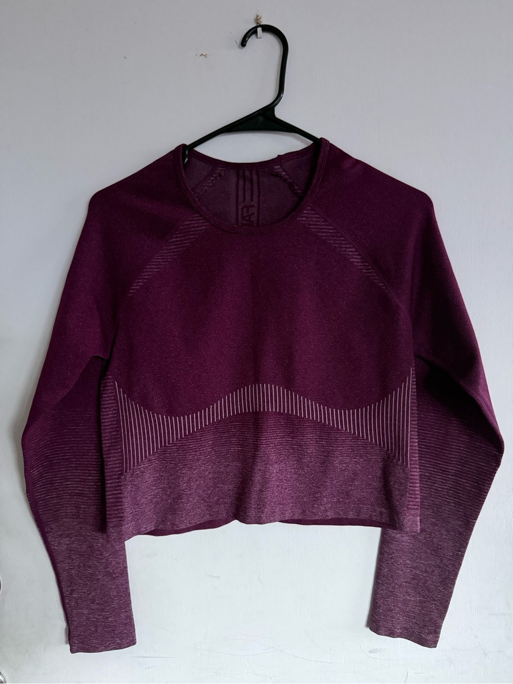 Fabletics Women's Plum Seamless Long-Sleeve Crop Top